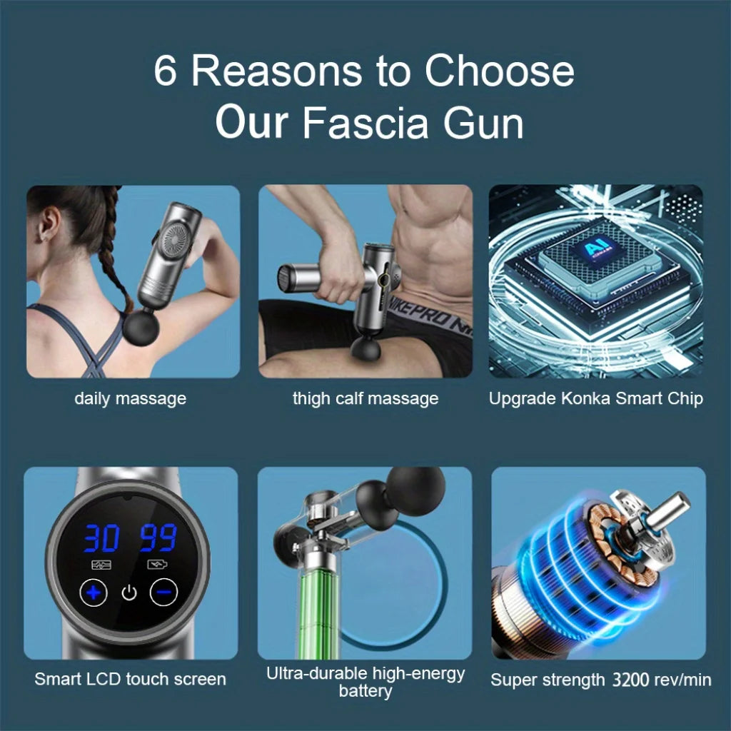 Pistola Massaggiante Professionale 99 Velocità Massage Gun per Recupero Muscolare Fitness e Tecnologia