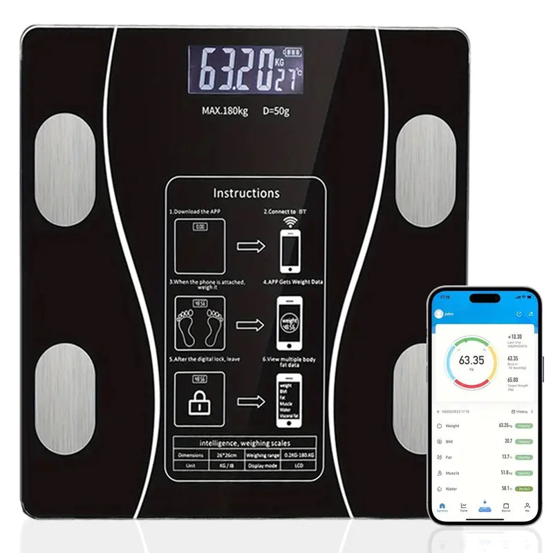 Bilancia Smart Bluetooth Analisi Corporea Digitale Body Fat Scale per Fitness Salute e Tecnologia