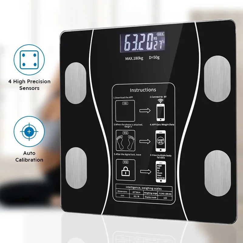 Bilancia Smart Bluetooth Analisi Corporea Digitale Body Fat Scale per Fitness Salute e Tecnologia