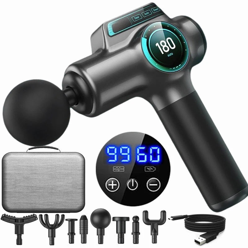 Pistola Massaggiante Professionale 99 Velocità Massage Gun per Recupero Muscolare Fitness e Tecnologia